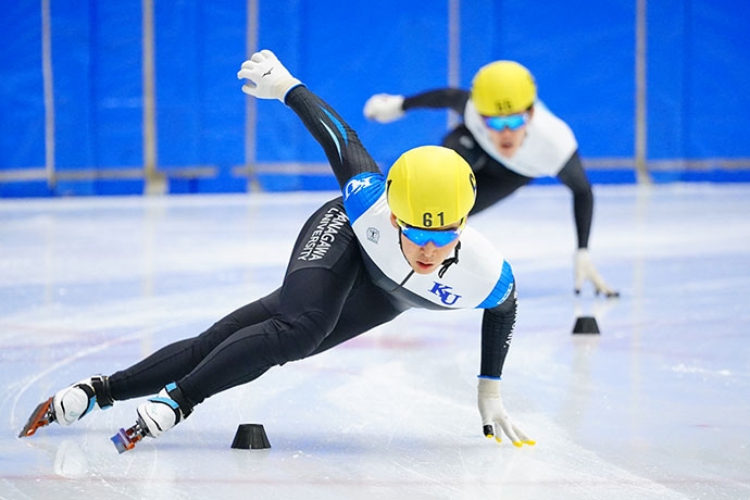 青木選手の滑走